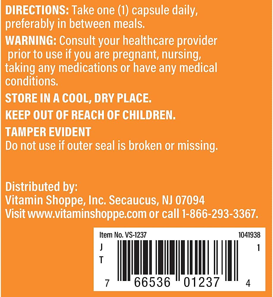 Vitamin Shoppe Taurine 500MG Capsules with Vitamin B6 - Antioxidant for Cellular & Cardiovascular Health, Brain & Memory Support - Espot.com.au