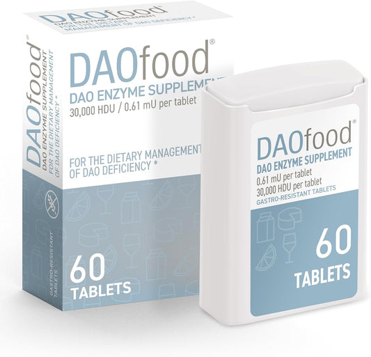 DR Healthcare DAOfood - DAO Deficiency Dietary Management - 60 Mini Gastro-Resistant Tablets Dispenser - Enzyme Supplement - Espot.com.au