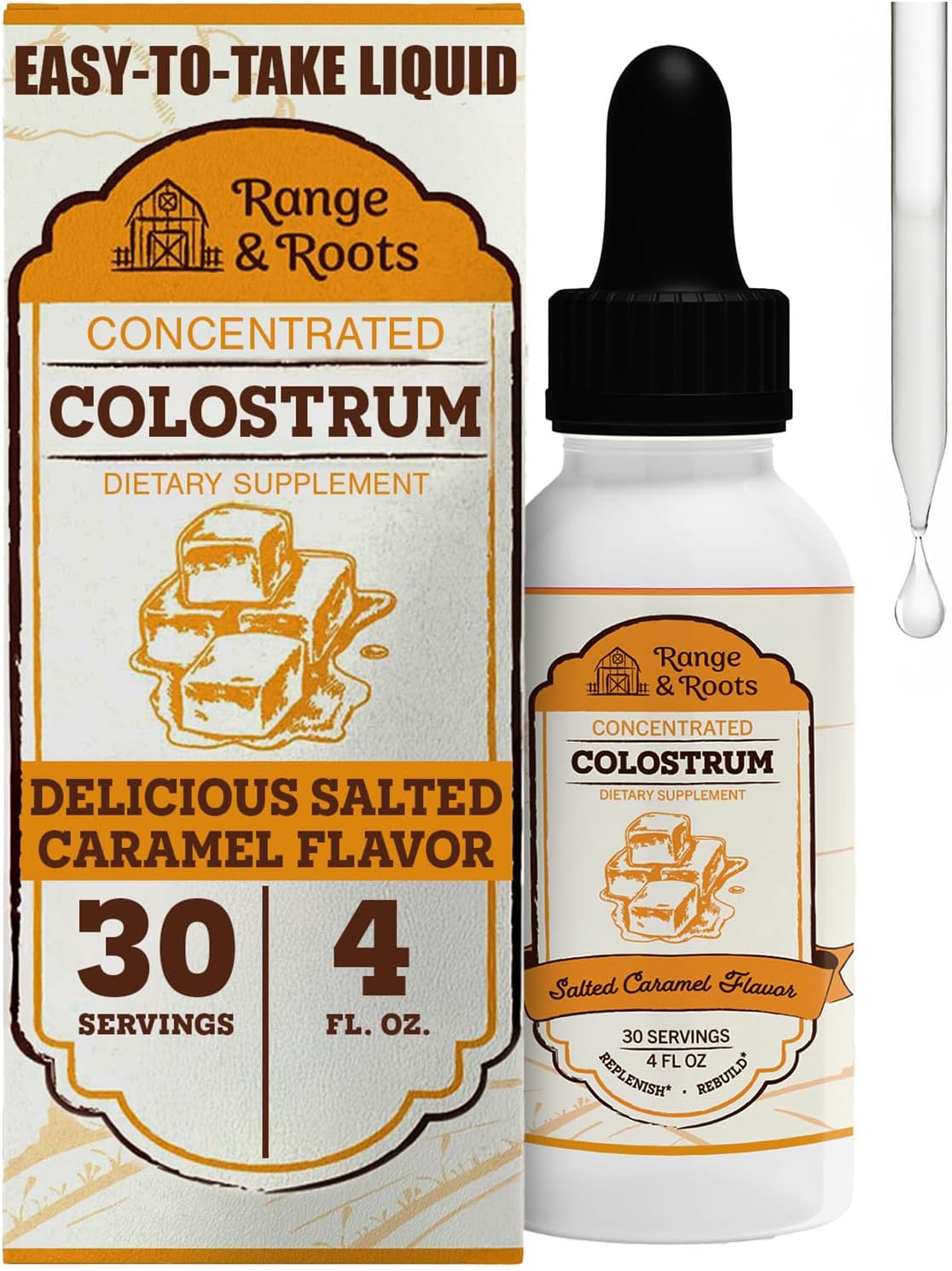 salted-caramel-liquid-bovine-colostrum-supplement-for-gut-health-immunity-energy---range-roots---supports-hair-skin-nails---30-servings-1