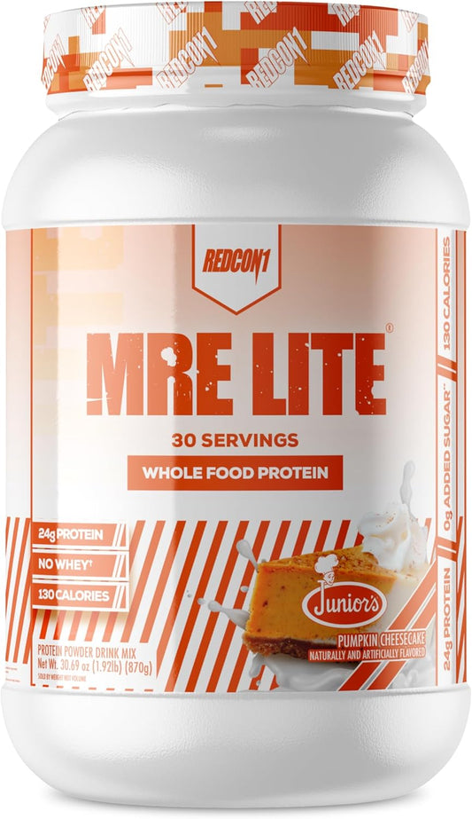 redcon1-mre-lite-junior-whole-food-protein-powder---pumpkin-cheesecake-flavor-low-carb-whey-free-meal-replacement-with-animal-protein-blends-easy-to-digest-supplement-with-mct-oils-30-servings-1