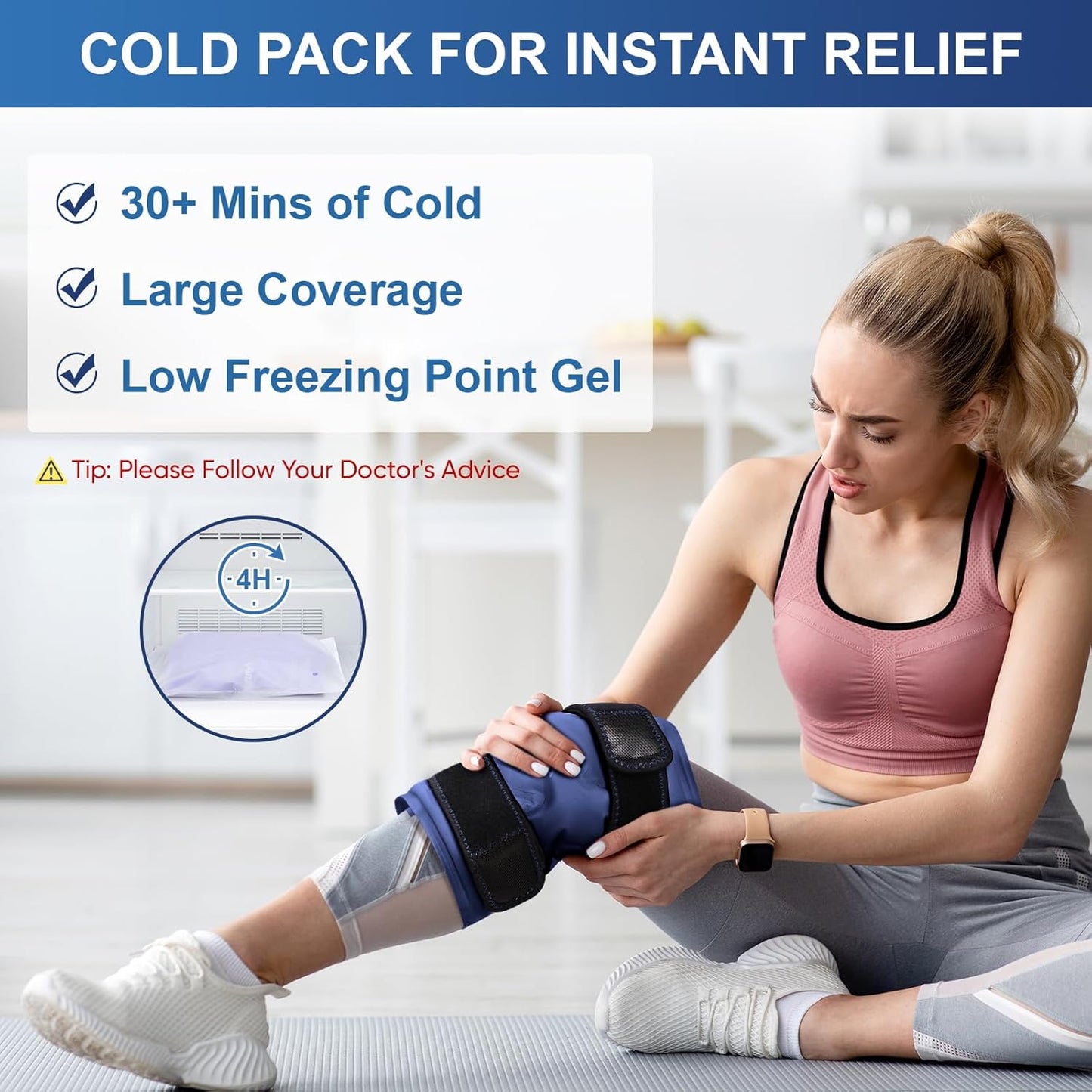 large-reusable-gel-ice-pack-wrap-for-knee-pain-relief---flexible-cold-pack-for-injuries-on-knee-back-shoulder-elbow-and-leg---navy-blue-color---1-pack-5