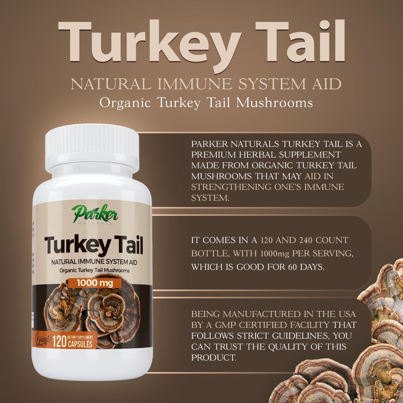 organic-turkey-tail-mushroom-capsules---immune-system-support-supplement---1000mg-premium-blend---120-capsules-by-parker-naturals-2