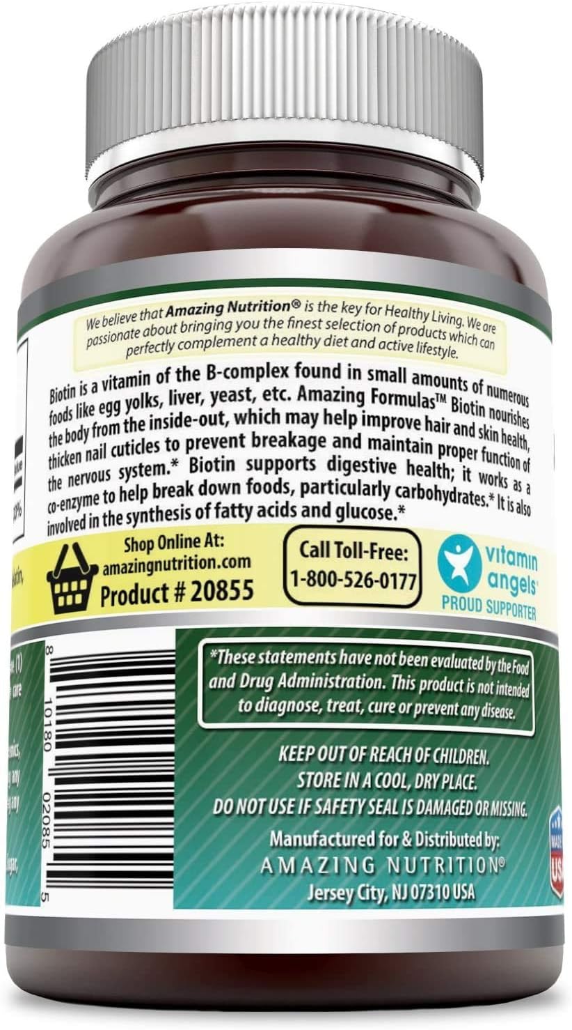 high-potency-biotin-10000-mcg-supplement-600-capsules---hair-skin-and-nail-health---pack-of-3---amazing-nutrition-2
