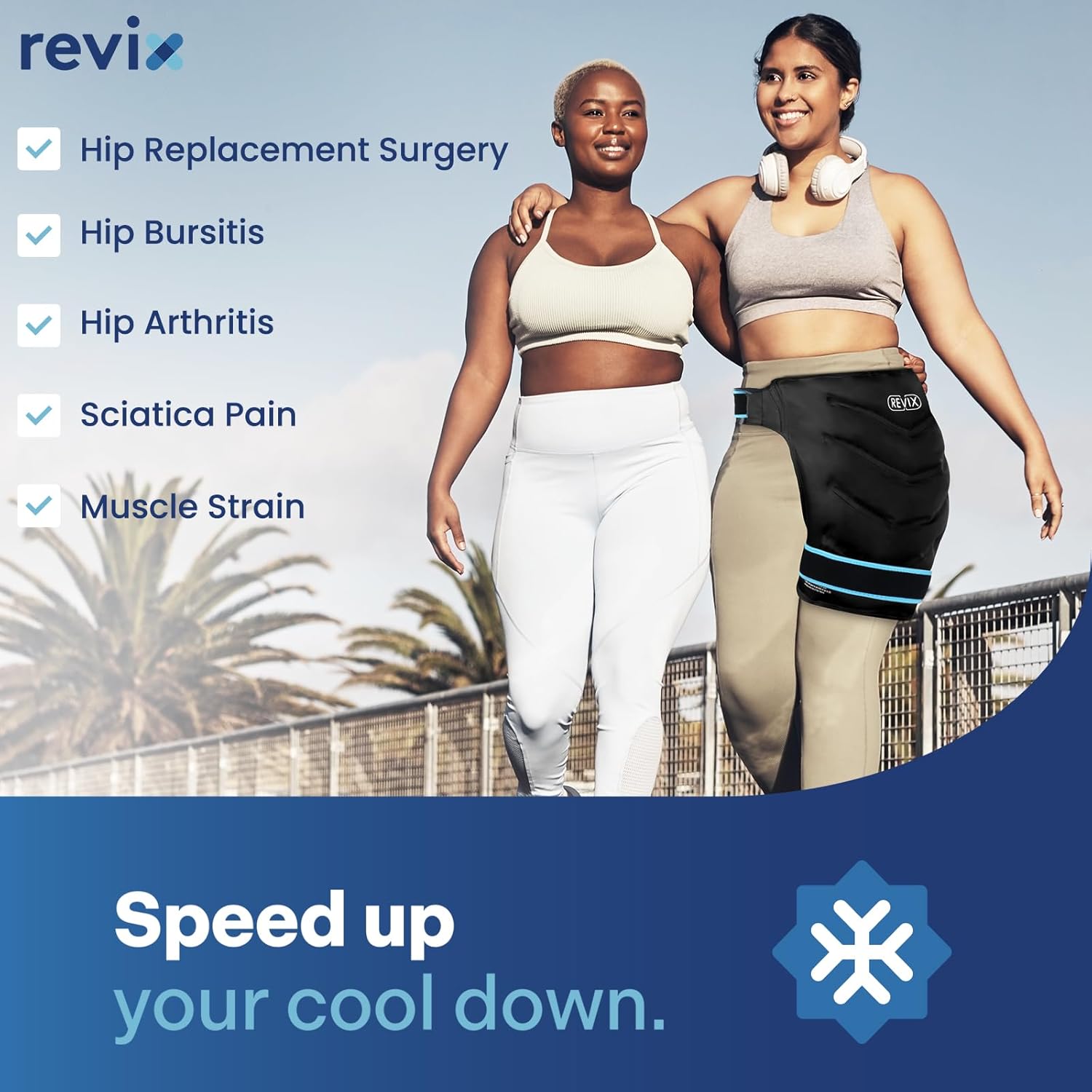 Large Hip Ice Pack Wrap for Surgery Recovery - Reusable Gel Cold Pack for Hip Replacement, Sciatic Nerve Pain Relief, Cold Therapy Compression Wrap for Hip Flexor - Black - Espot.com.au