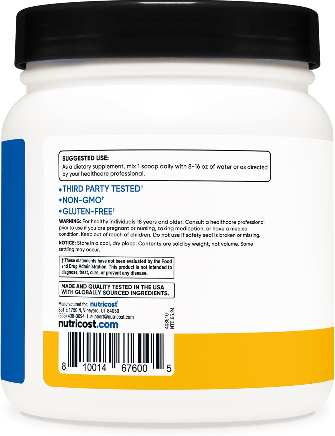 Nutricost BCAA Powder Orange Mango - 60 Servings, 2:1:1 Optimal Ratio, Gluten Free, Non-GMO, Vegetarian Formula - Espot.com.au