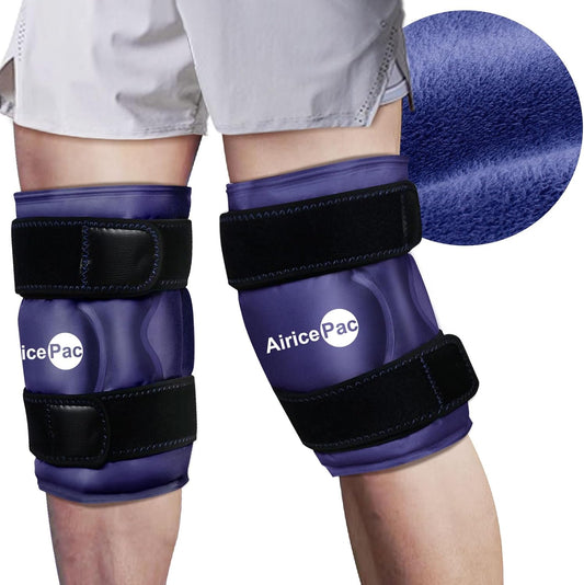 Reusable Gel Ice Pack XXL Wrap for Knee Surgery Recovery & Pain Relief - 2 Pack Blue - Large Ice Pack for Knee Injuries, Swelling, Sports Injuries - Wrap Around Entire Knee - Espot.com.au