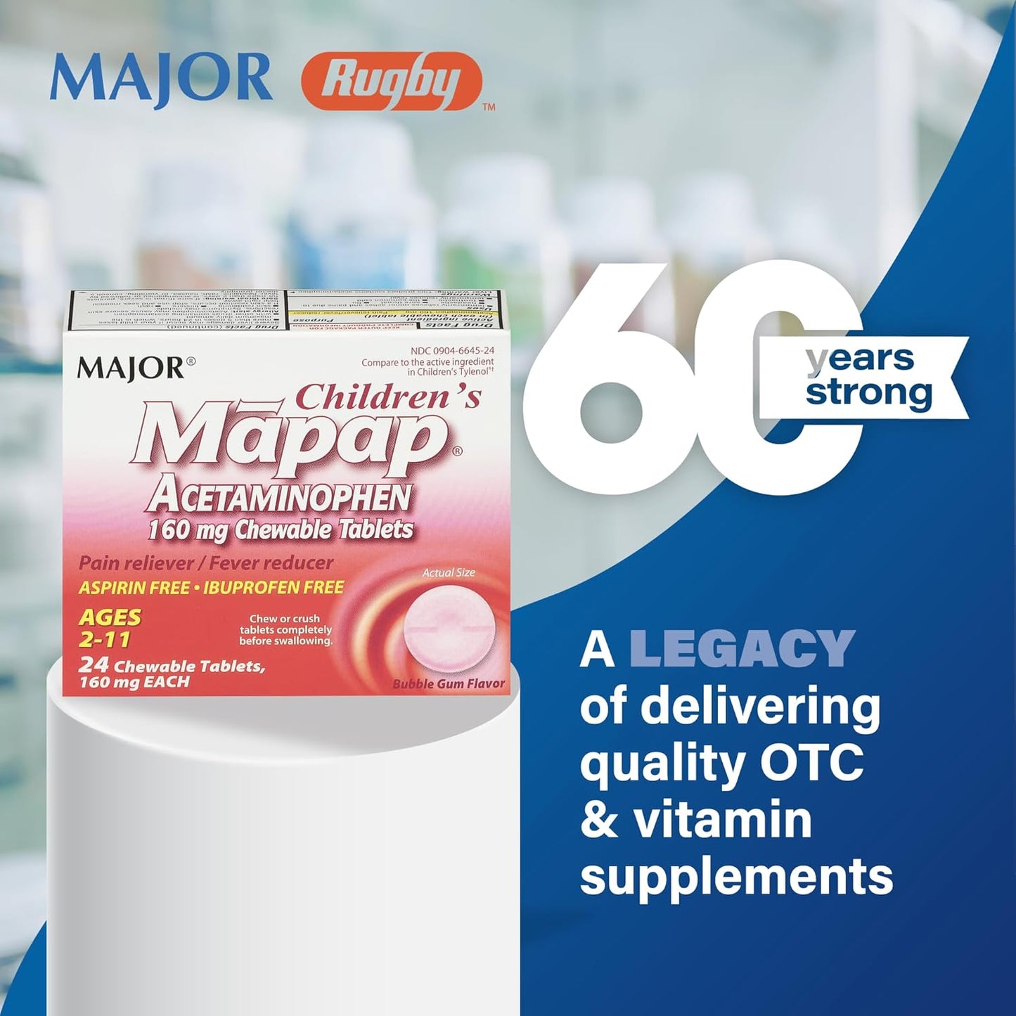 childrens-pain-relief-chewable-tablets---160mg-acetaminophen---fever-reducer-for-ages-2-11---aspirin-ibuprofen-free---24-count-pack-2