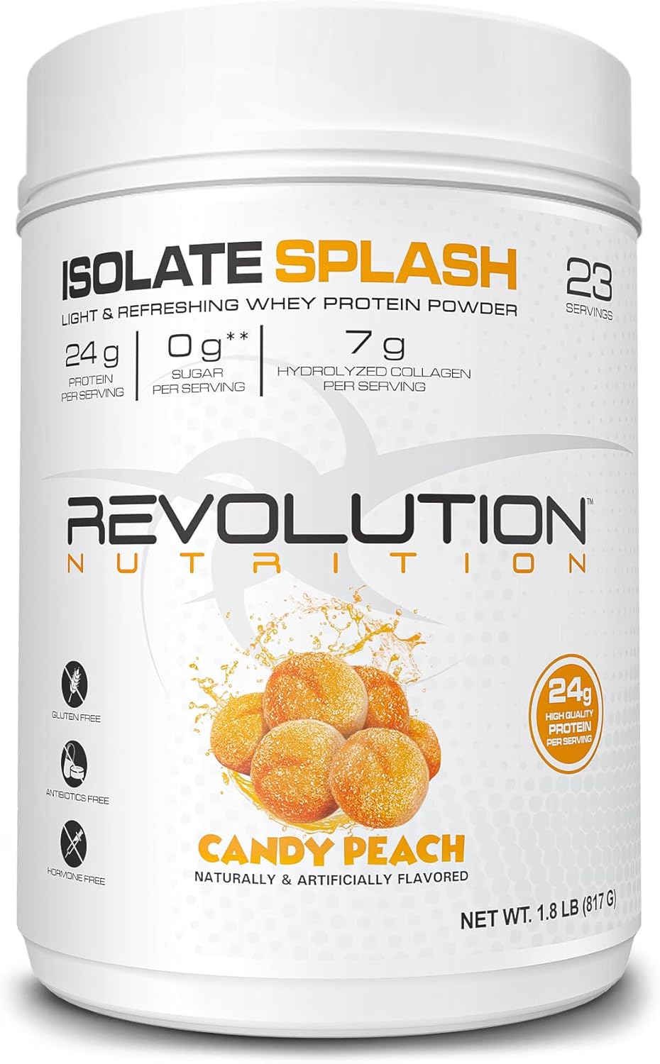 clear-whey-protein-powder---candy-peach-flavor-24g-protein-per-scoop-collagen-infused-zero-sugar-817g-23-servings---revolution-nutrition-isolate-splash-1