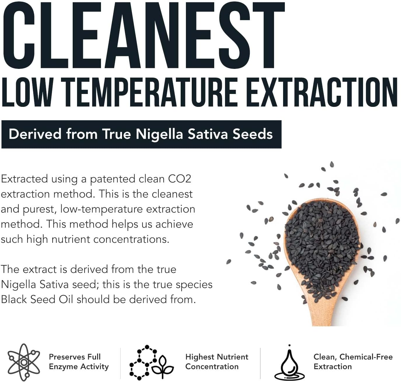 Thymoquinone Black Seed Oil Extract Capsules - 20% Concentration - TQ-Advanced 4X® - 60 Capsules - Nigella Sativa - Vegan - Glass Bottle - Espot.com.au