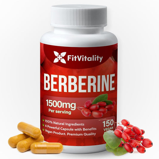 High Strength Berberine Supplement - 1500mg Per Serving, 150 Capsules - Immune System Support - Non-GMO, Gluten-Free - Pure Berberine Extract - Espot.com.au