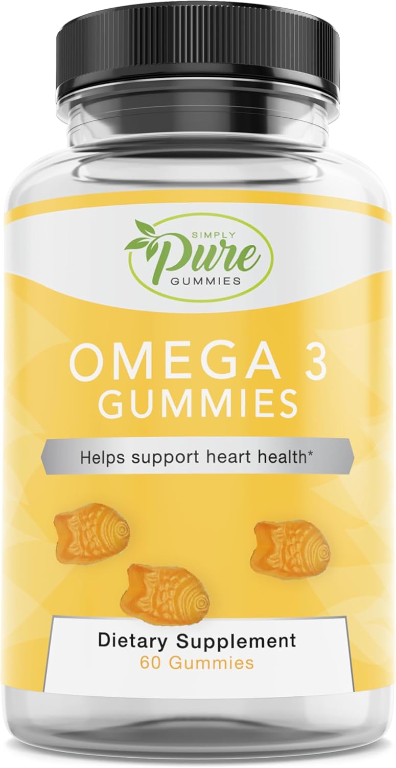 Omega 3 Gummies for Adults & Kids with Omega 3 6 9, Circulatory Support, No Fish Oil, Orange Flavor, 60-Day Supply - Espot.com.au