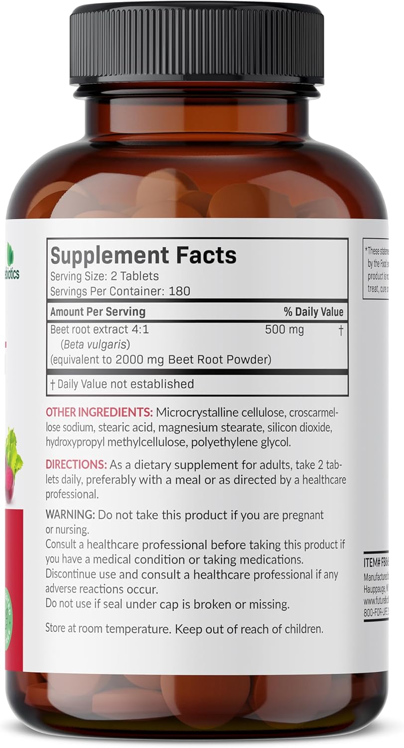 Extra Strength Non-GMO Beet Root Supplement - 360 Vegetarian Tablets by Futurebiotics - Espot.com.au