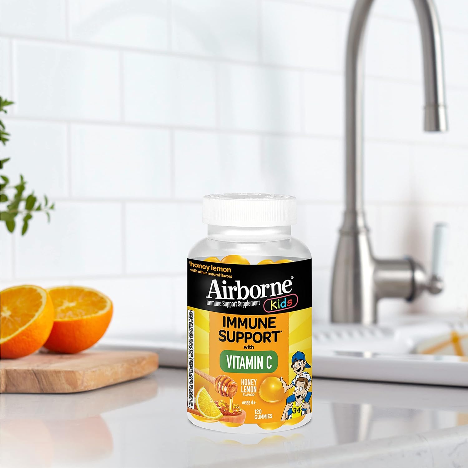 Kids Immune Support Gummies with Vitamin C & Zinc - 120 Count, Honey Lemon Flavor, Antioxidant-Rich Formula for Children's Health - Espot.com.au