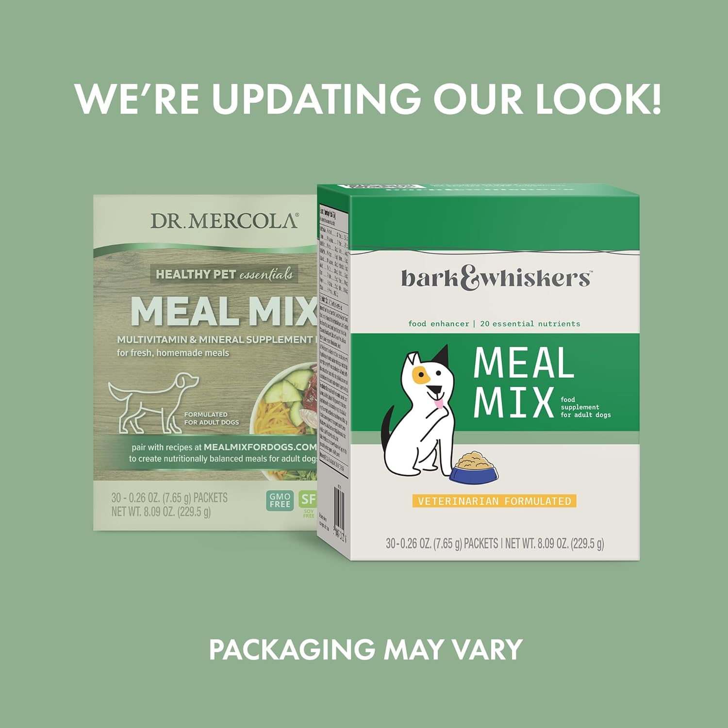 mercola-bark-whiskers-meal-mix-for-adult-dogs---30-packets-20-essential-nutrients-digestive-health-support-non-gmo-veterinarian-formulated---809-oz-2
