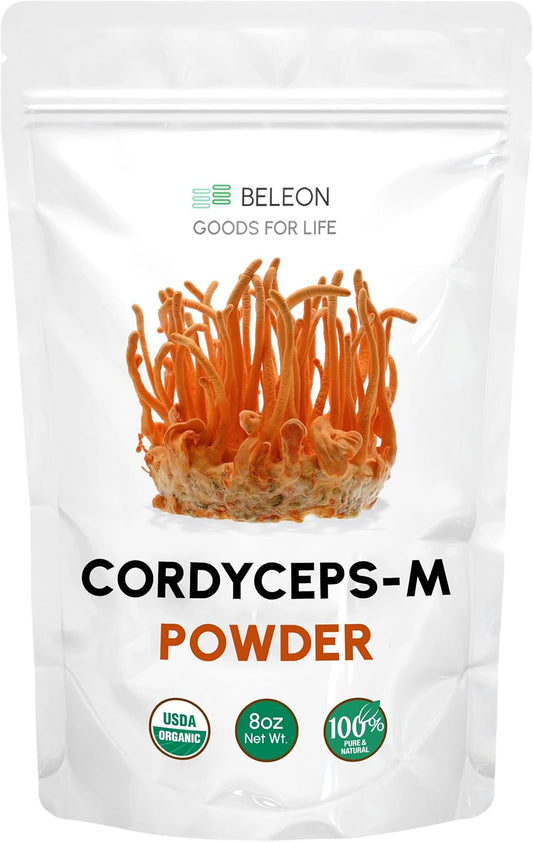 organic-cordyceps-militaris-powder-8-oz---pure-supplement-for-immune-support-rich-in-polysaccharides---beleon-goods-for-life-1