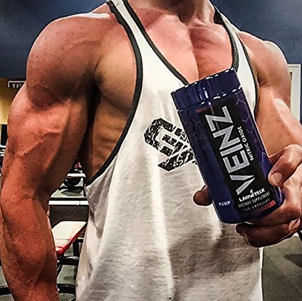 LMNITRIX VEINZ Nitric Oxide Supplement - L-Arginine, L-Citrulline, ALA - N.O. Booster Pump Pills - Top Muscle Mass Pill for Men - 120 Capsules - Espot.com.au