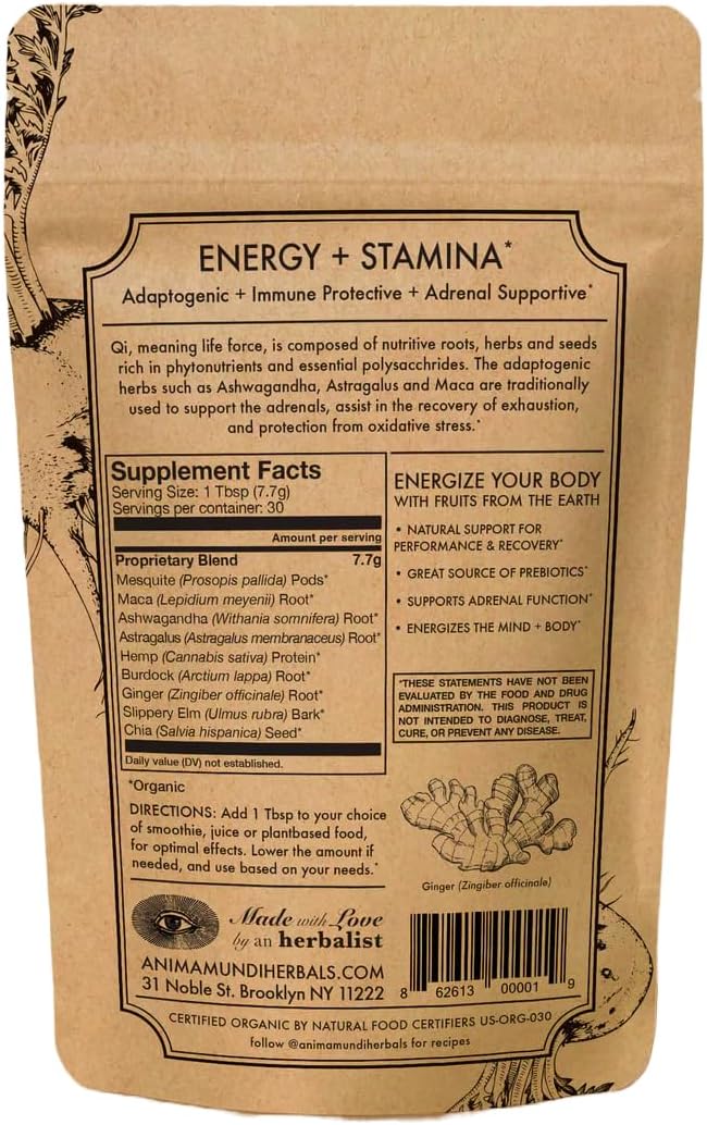 anima-mundi-qi-energy-protein-superfood-powder-with-adaptogenic-adrenal-support---ashwagandha-slippery-elm-mood-energy-supplement-8oz-2