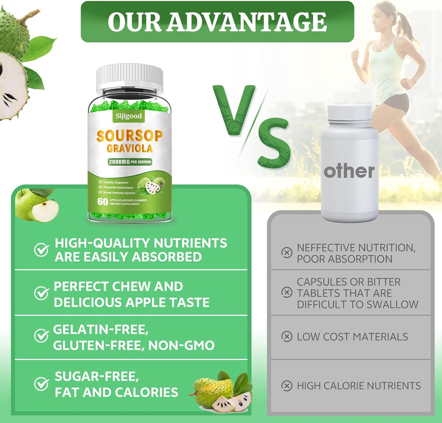 organic-soursop-gummies-with-2000mg-extract---sugar-free-digestive-aid-immune-support---antioxidant-rich-apple-flavored-supplement---60-gummies-5