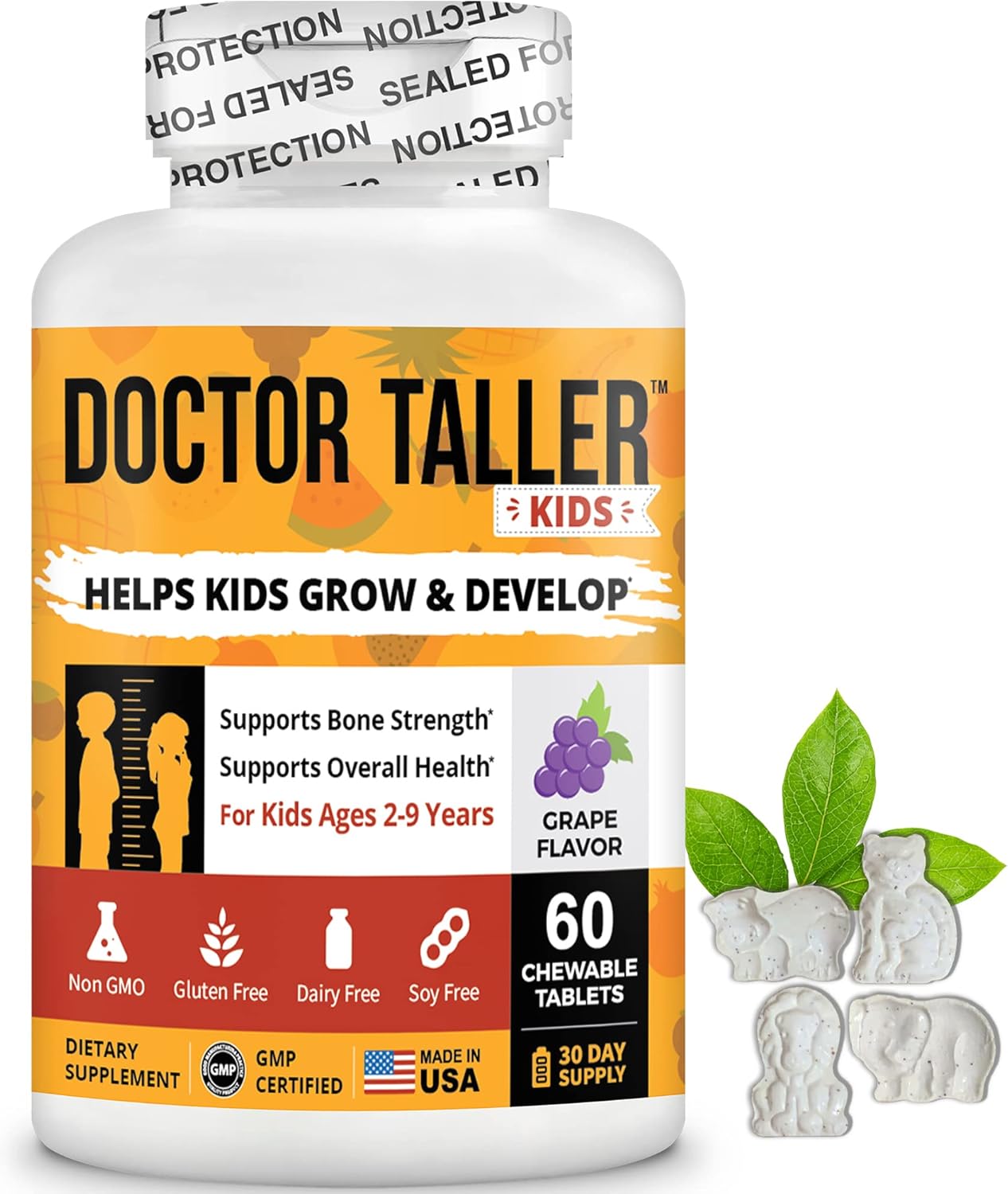 nubest-tall-vanilla-vegan-protein-powder-doctor-taller-kids-multivitamin-bundle---10-servings-protein-60-chewable-tablets---grape-flavor---supports-bone-health-immunity-3