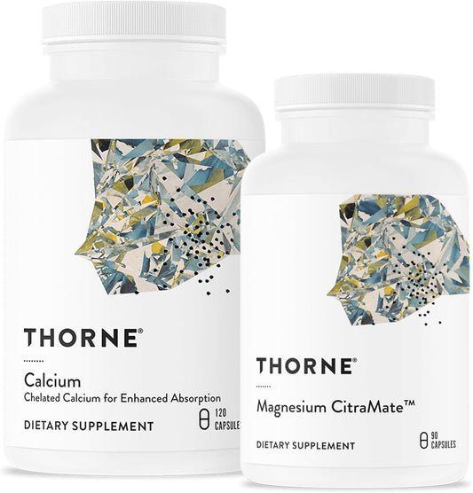 Thorne Bone Health Bundle: DiCalcium Malate and Magnesium CitraMate - 90 to 120 Servings - Supports Bone Health and Strength - Espot.com.au