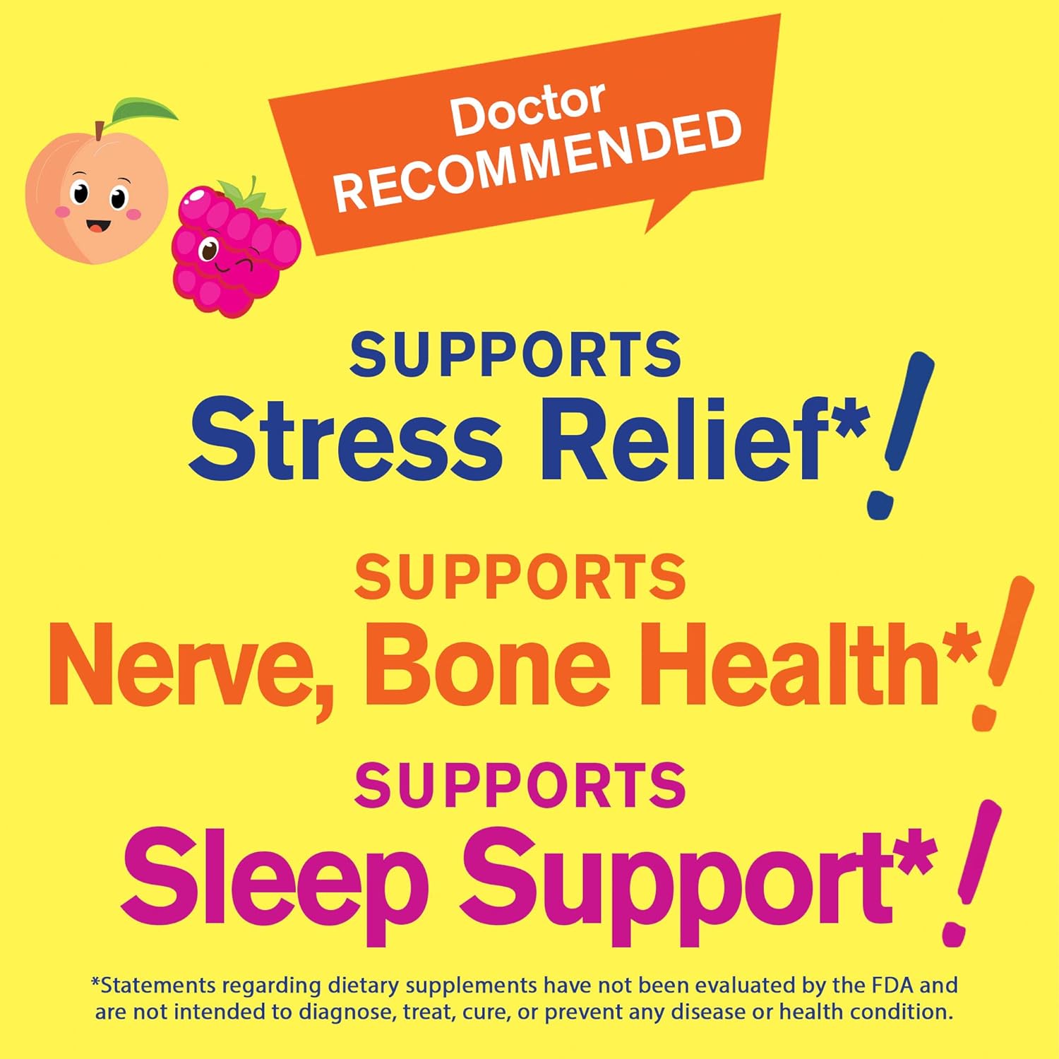 Natural Stress Relief Magnesium Citrate Gummies for Kids - 2 Pack (60 Gummies) - Chewable Mood Support Supplement - Non-GMO, Gluten Free, Natural Flavors - Espot.com.au