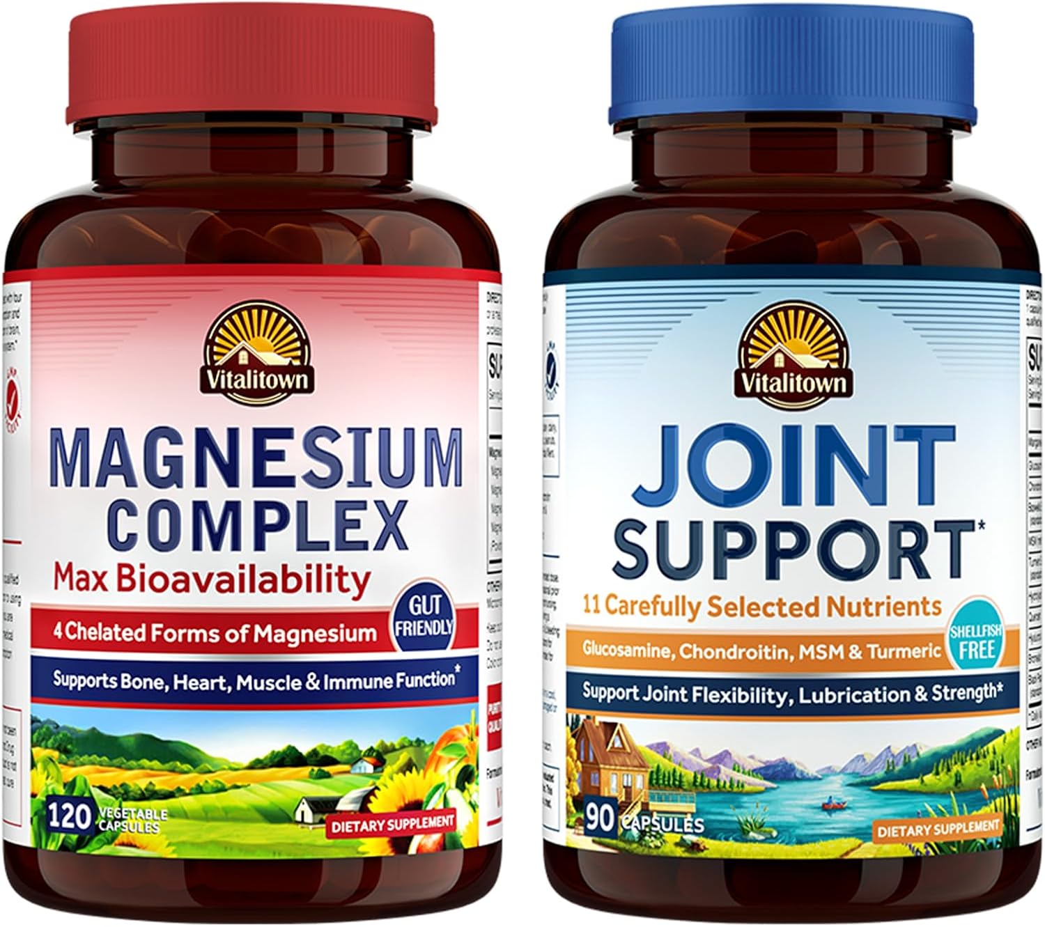 bundle-deal-vitalitown-magnesium-complex-joint-support-capsules---pack-of-2-120-magnesium-capsules-90-joint-capsules-glucosamine-chondroitin-msm-formula-for-vitality-and-joint-health-1