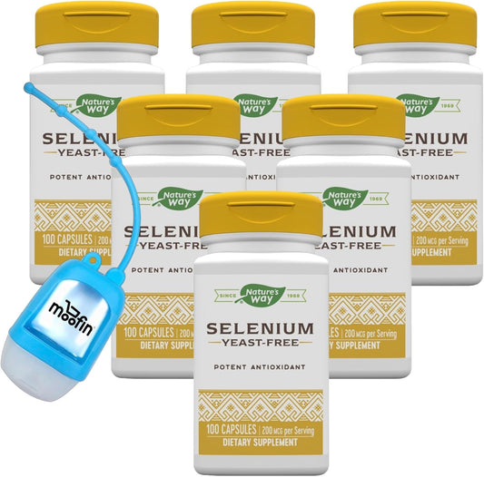 organic-l-selenomethionine-selenium-capsules-200-mcg-for-immune-thyroid-support---antioxidant-formula-60-servings-with-moofin-hand-sanitizer-dispenser-6-pack-1