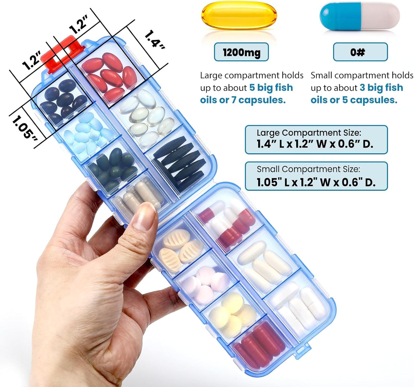 3-pack-travel-pill-organizer-box-with-labels---14-grids-medicine-case-kit---pocket-daily-pharmacy-container---medication-holder-dispenser-for-fish-oil-vitamin-supplement-storage---clear-2