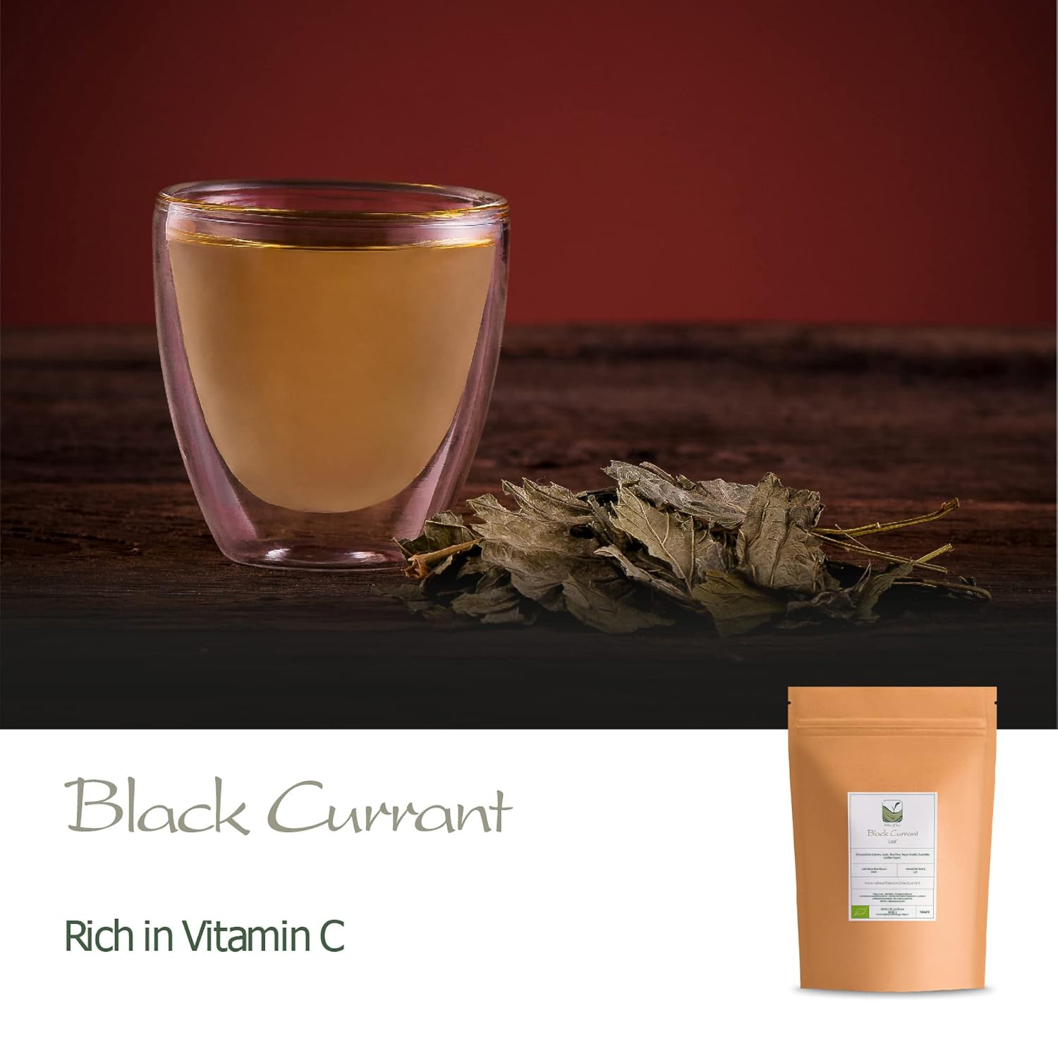 Organic Black Currant Leaf Tea - Perfect Pairing for Desserts - Ribes Nigrum Valley Tea - Espot.com.au