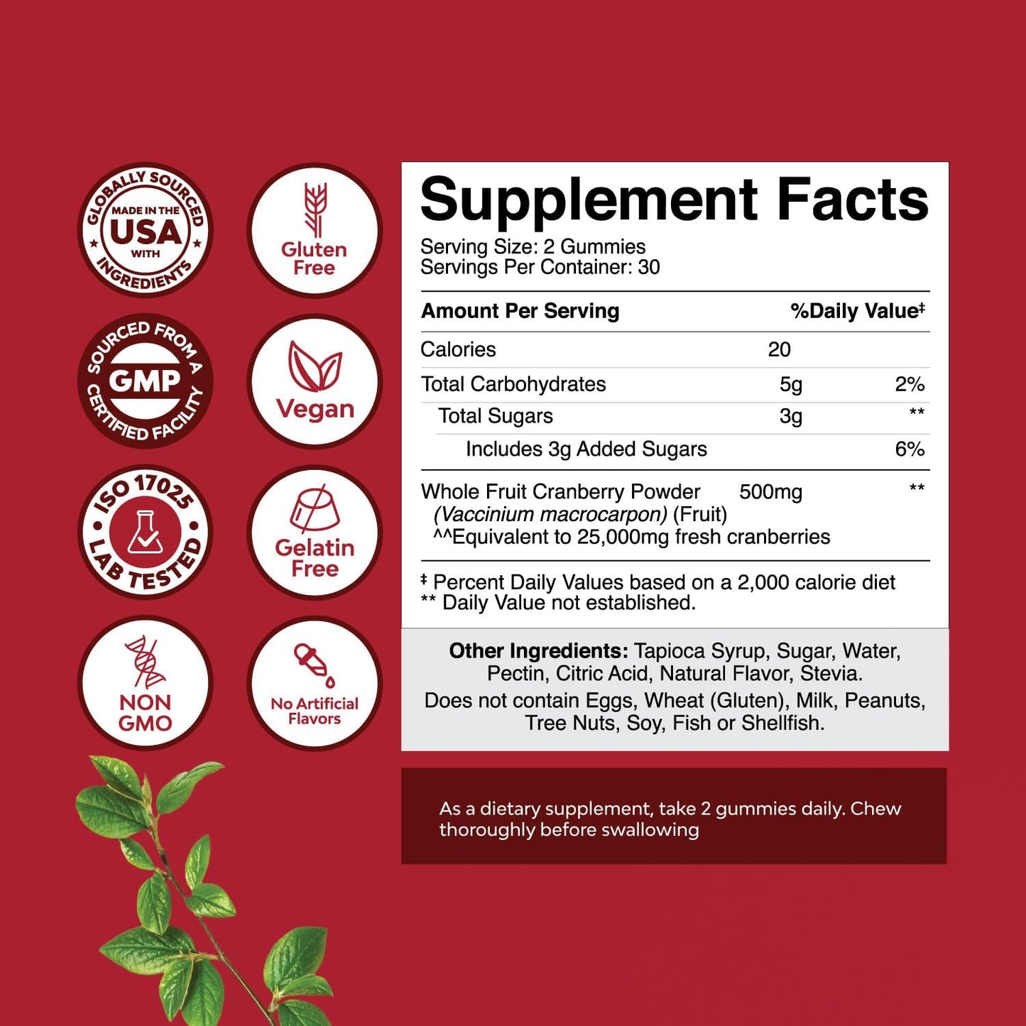 Vitamin D3 and Cranberry Gummies Bundle for Immune Support, Bone Strength, Heart Health, and Urinary Tract Health - Men and Women Supplement for Kidney Support and Bladder - Natures Craft - Espot.com.au