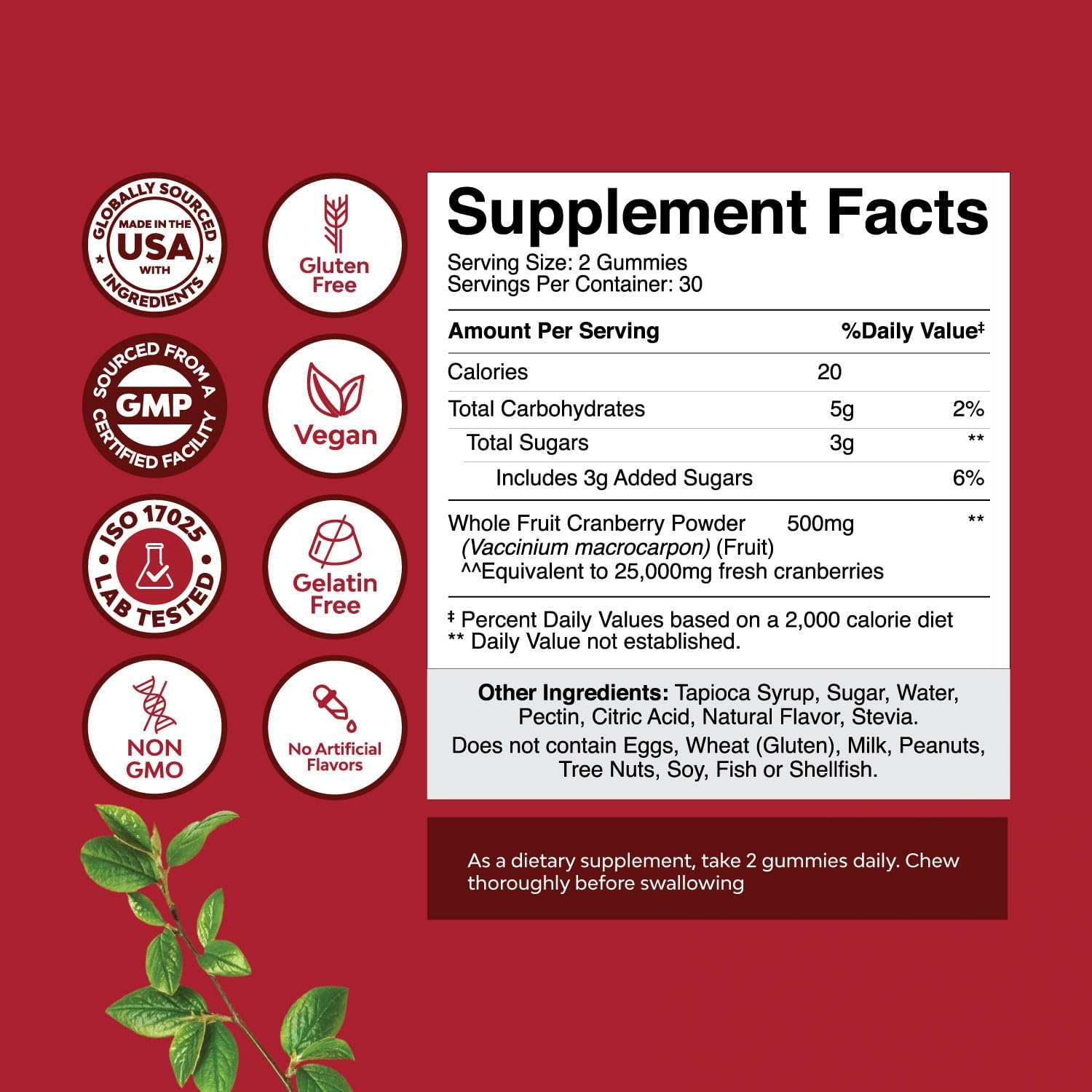 Vitamin D3 and Cranberry Gummies Bundle for Immune Support, Bone Strength, Heart Health, and Urinary Tract Health - Men and Women Supplement for Kidney Support and Bladder - Natures Craft - Espot.com.au
