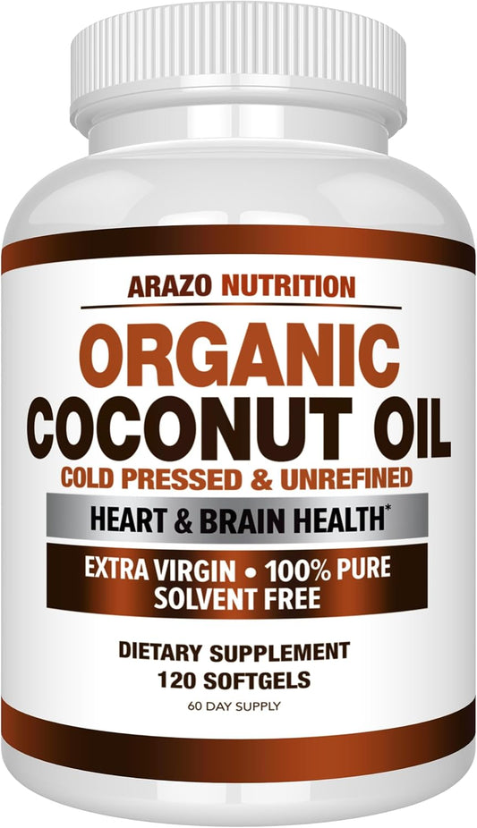 organic-coconut-oil-softgels---2000-mg-extra-virgin-unrefined-cold-pressed-for-weight-support-skin-hair-nails---120-capsules-by-arazo-nutrition-1