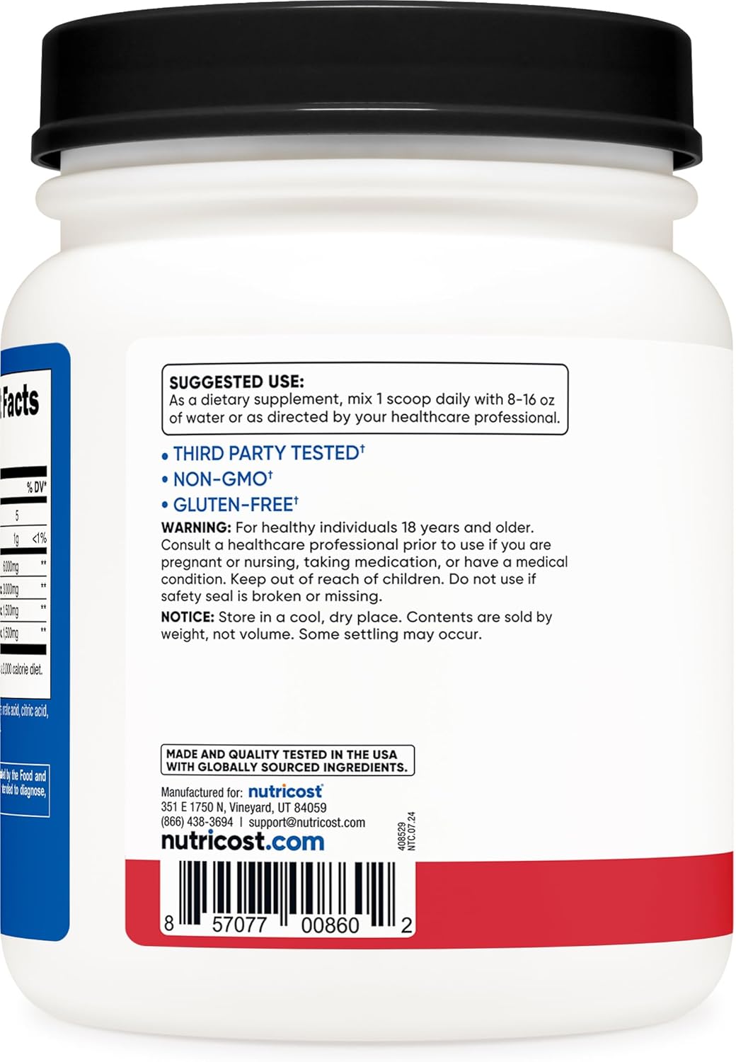 Nutricost Strawberry Kiwi BCAA Powder - 90 Servings, Optimal 2:1:1 Ratio - Espot.com.au