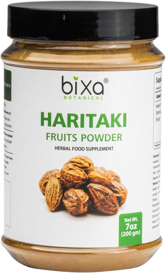 haritaki-powder-200g---terminalia-chebula-for-natural-bowel-cleansing---ayurvedic-herbal-supplement---gluten-free-non-gmo-vegan---100-pure---bixa-botanical-1