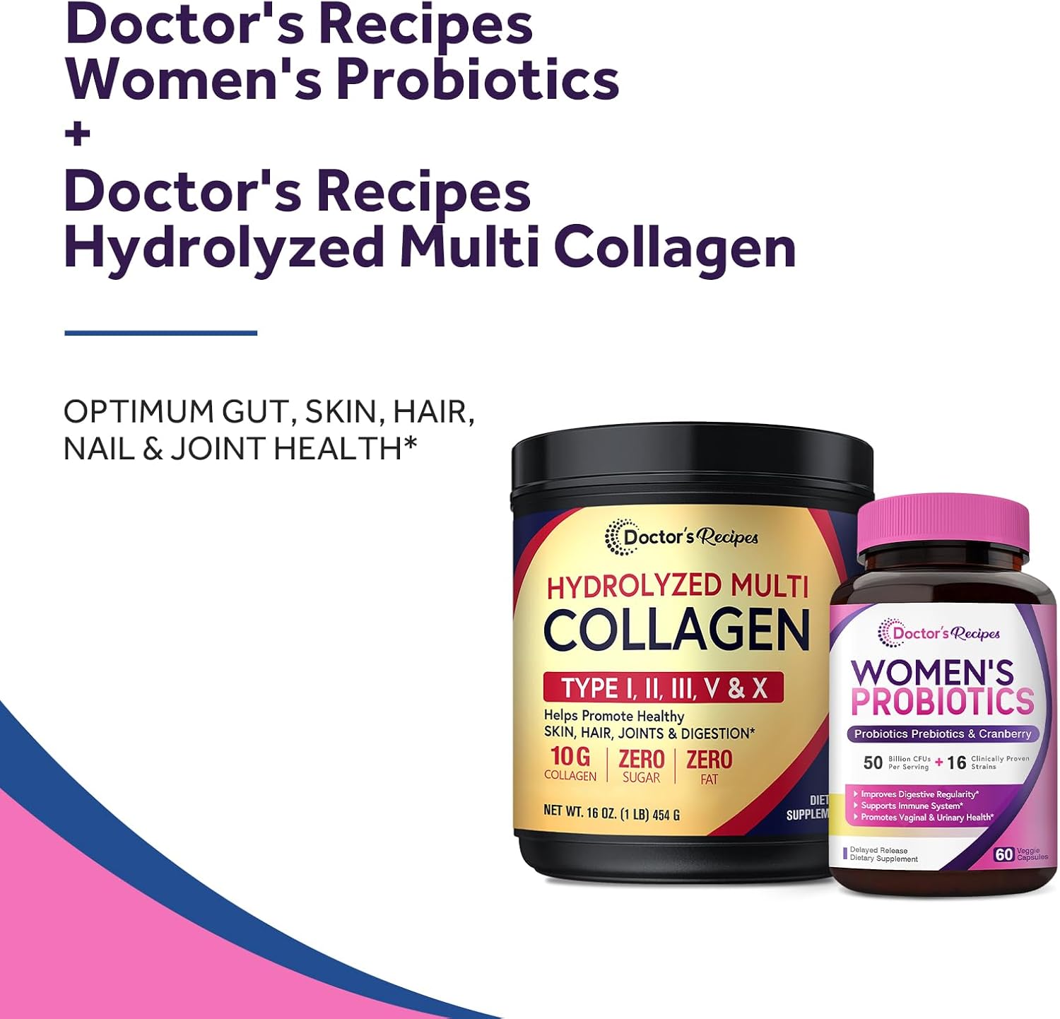 womens-probiotics-multi-collagen-powder-bundle-for-vaginal-skin-hair-nail-health---doctors-recipes-value-pack-gluten-free---probiotics-60-capsules-collagen-45-servings-9