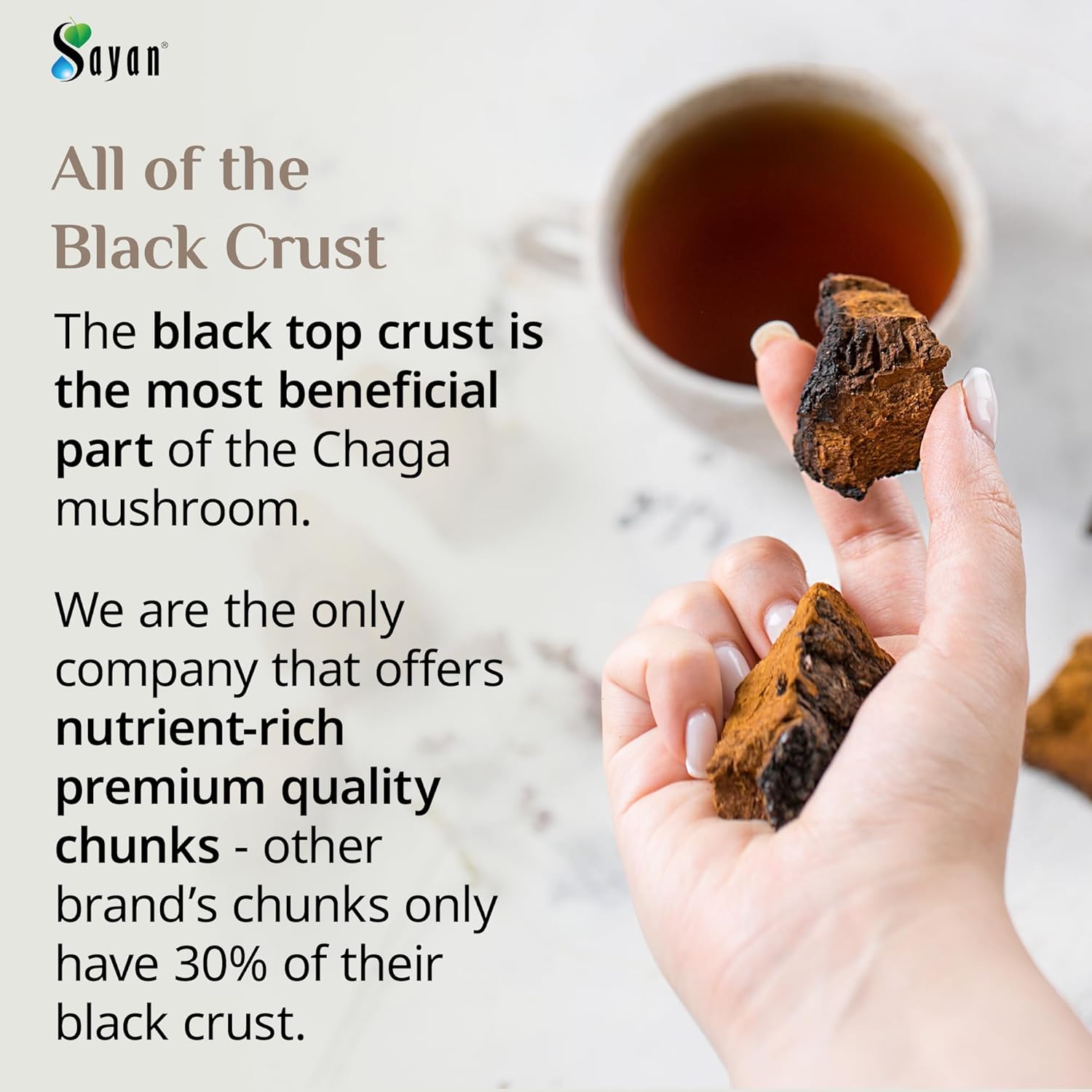 4-oz-sayan-siberian-chaga-mushroom-chunks-with-black-top---premium-antioxidant-tea-for-immune-support-focus-digestive-health---non-gmo---wild-harvested-2