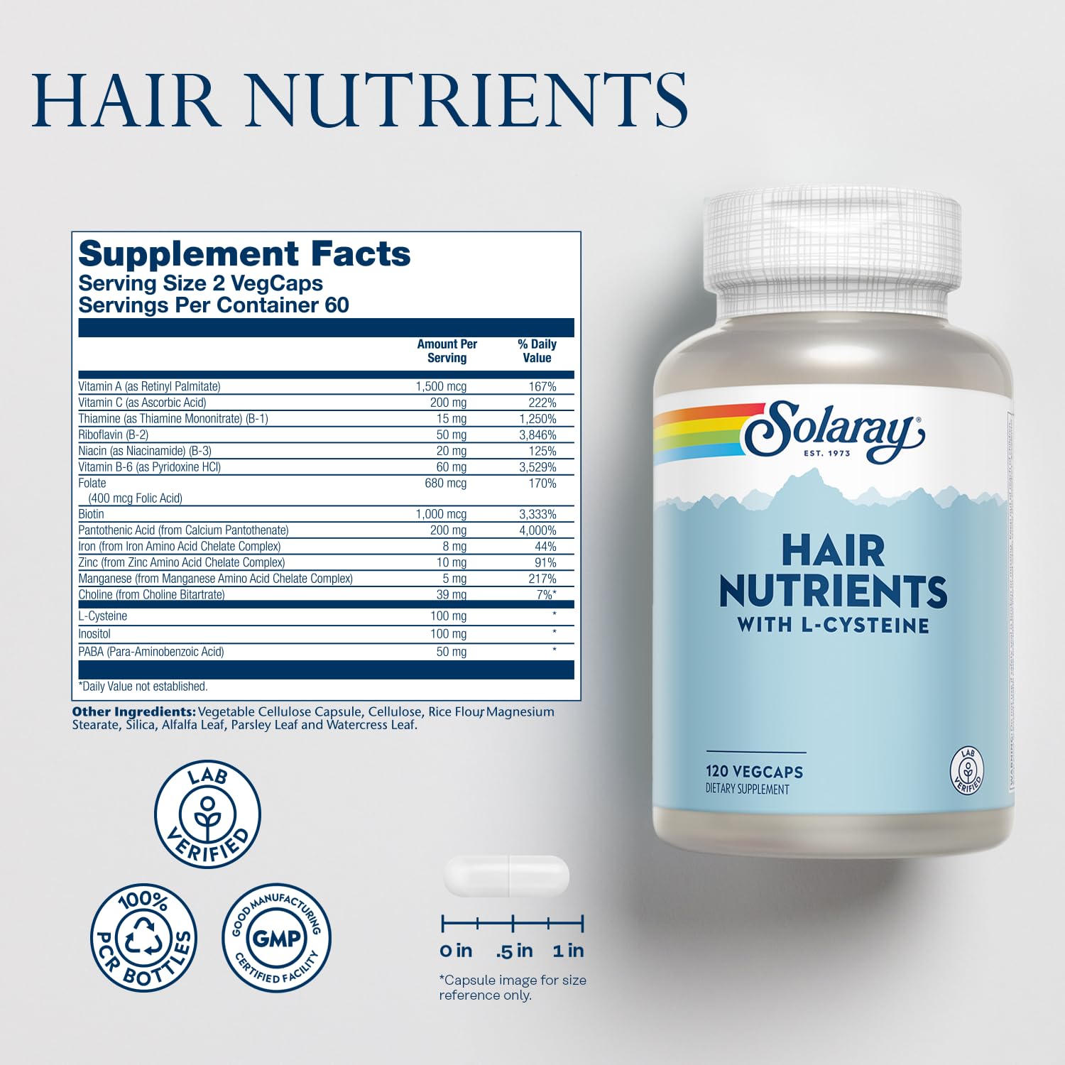 solaray-hair-nutrients-with-l-cysteine-and-biotin---hair-growth-support-vitamins-for-women-and-men---lab-verified-60-day-guarantee---120-vegcaps-2