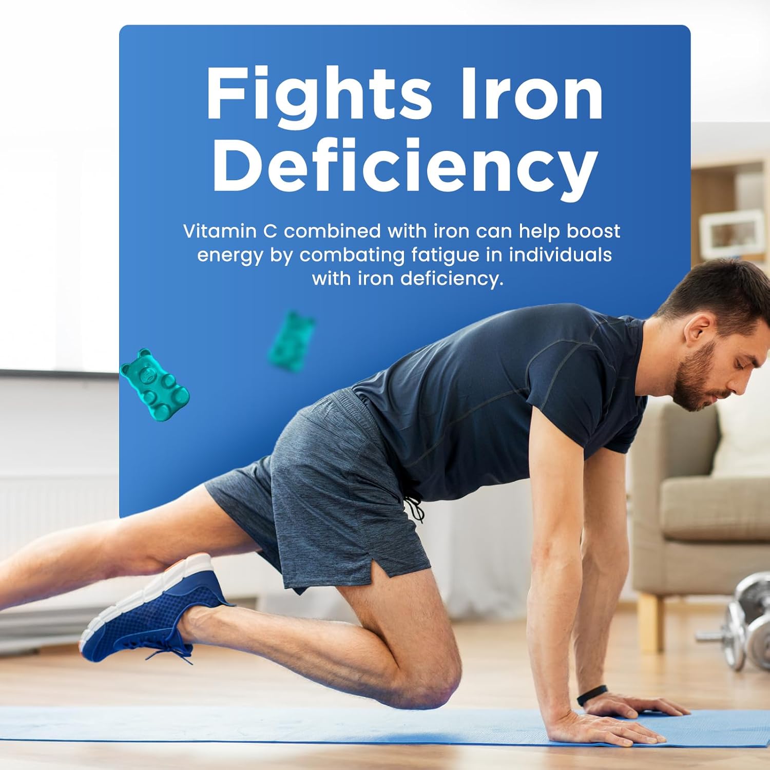 iron-gummies-with-vitamin-b6-b12-c-zinc-folate---adult-kids-iron-supplement-for-energy-boost-anemia-support---vegan-blueberry-gummies---60ct-5