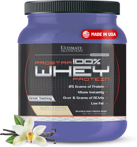 Vanilla Prostar Whey Protein Isolate Powder for Muscle Gain & Recovery - Low Carb, High Protein Shake - Keto Friendly - 1 lb Tub - Espot.com.au