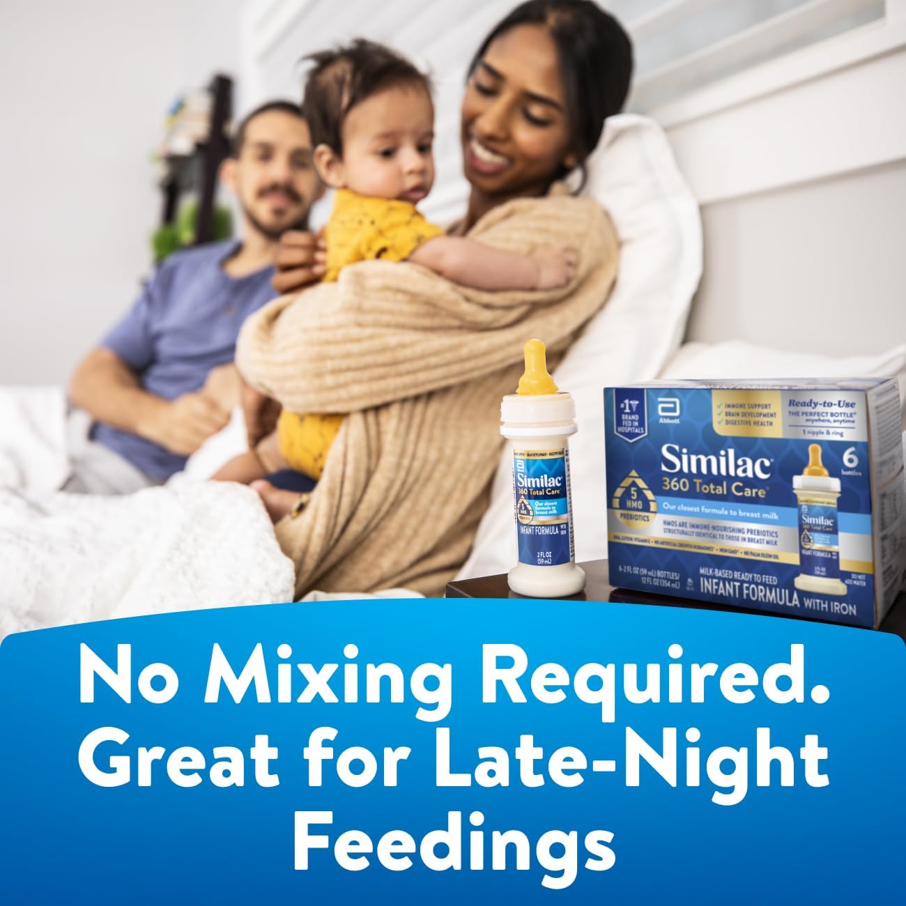 Similac 360 Total Care Infant Formula: Non-GMO Ready to Feed Baby Formula with 5 HMO Prebiotics, Closest to Breast Milk, 2-fl-oz Bottle (Pack of 12) - Espot.com.au