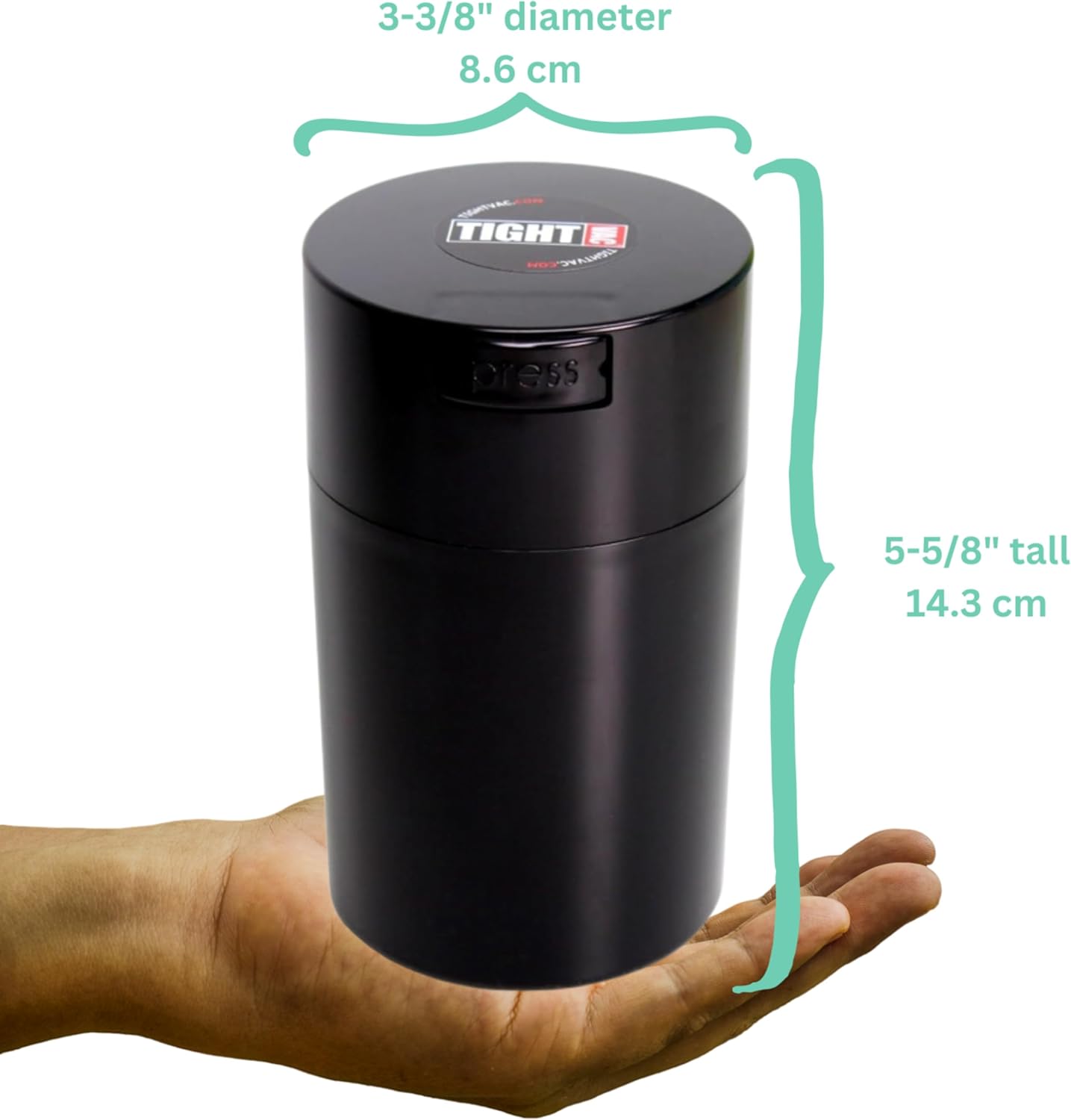 Tightpac America, Inc. Tightvac 1-6 oz Airtight Container - Multi-Use Vacuum Container for Herbs & Dry Goods, Smell Proof, Black - Espot.com.au
