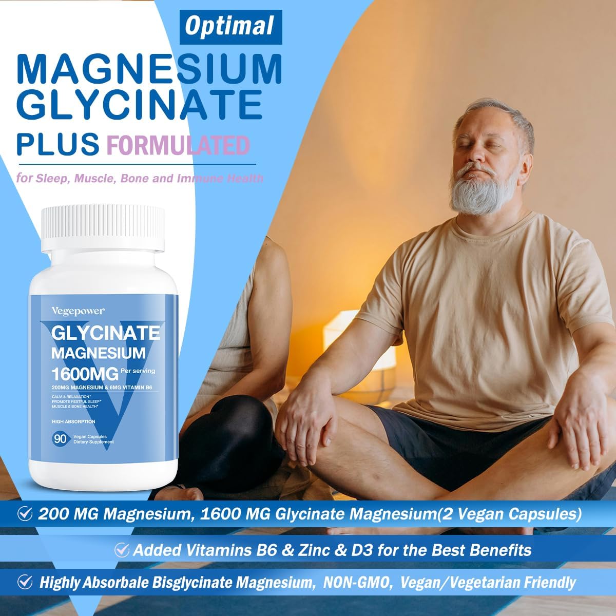 high-absorption-vegepower-magnesium-glycinate-supplements-for-sleep-muscle-and-bone-health---1600mg-with-vitamin-b6-zinc-d3---gentle-on-stomach-vegan-bisglycinate-non-gmo---180-capsules-3