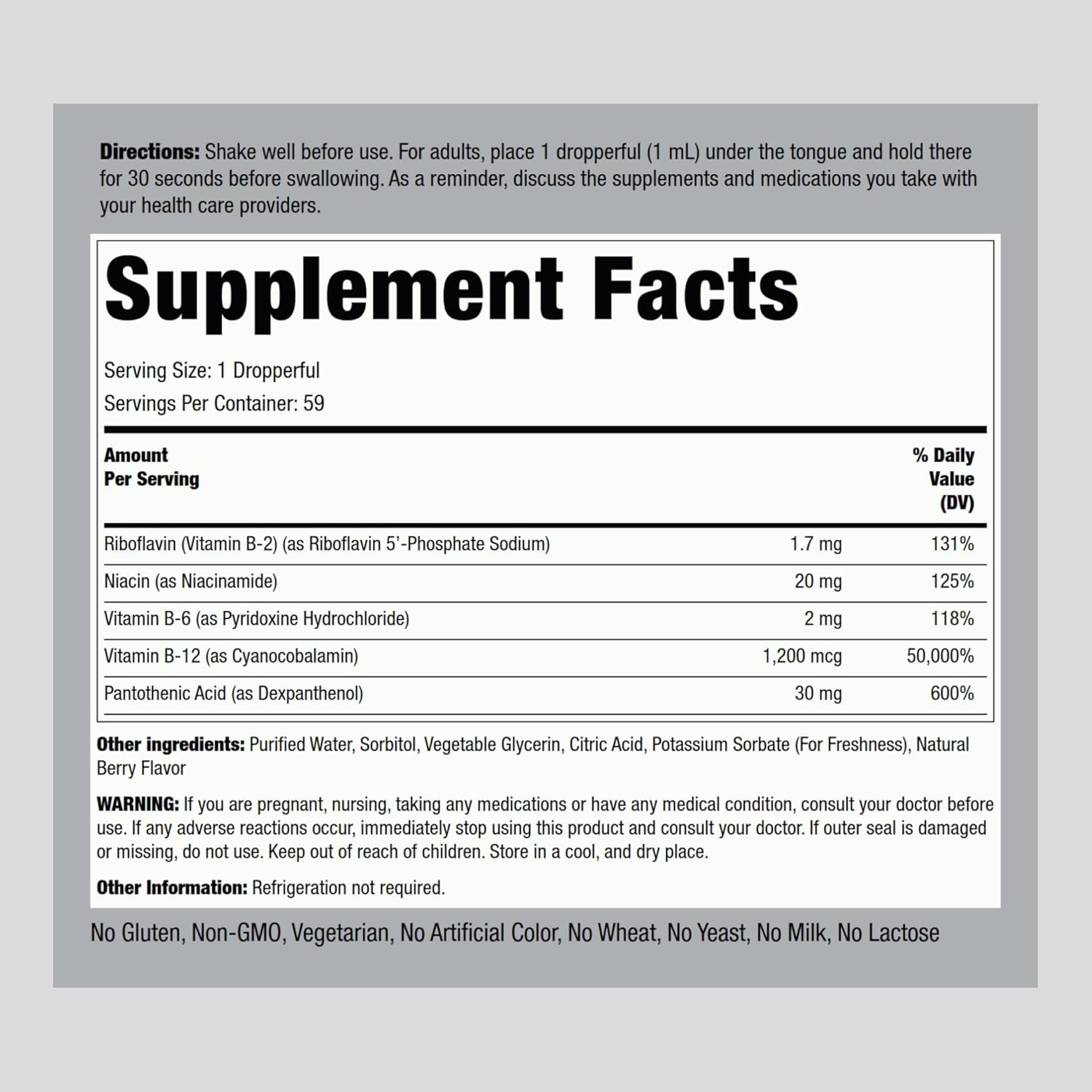 Piping Rock Vitamin B Complex Liquid Drops 2 Fl Oz | Sublingual Tincture Supplement with B12 | Berry Flavor for Women and Men | Vegetarian, Non-GMO, Gluten Free - Espot.com.au