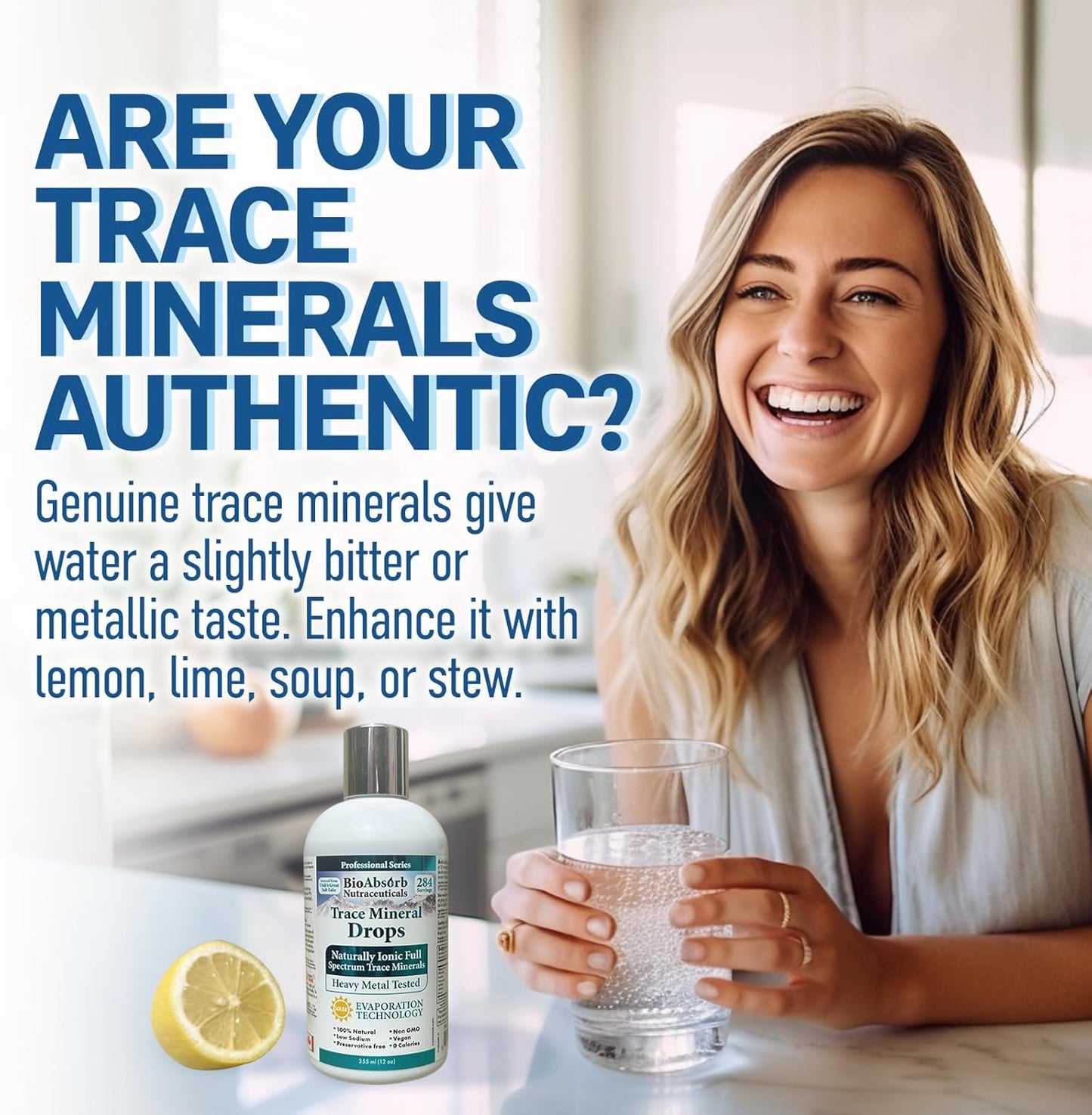 Organic Bio Absorb Trace Mineral Drops with Ionic Magnesium - Heavy Metal Tested from Utah's GSL Sea Water - 284 Servings (12 oz) - Espot.com.au