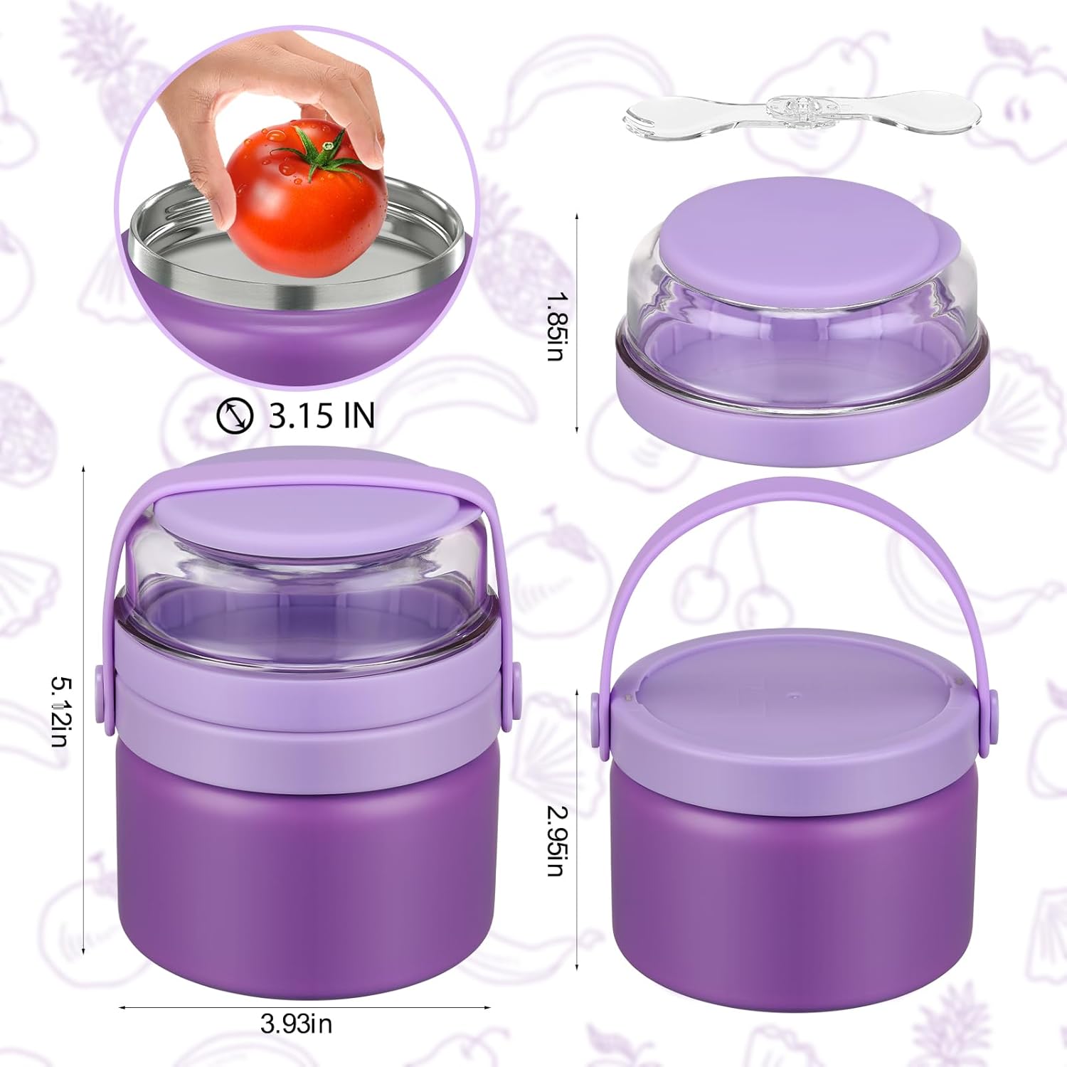 purple-kids-2-in-1-food-jar-with-snack-container---8oz-double-insulated-soup-thermo-for-hot-lunch---wide-mouth-stainless-steel-leak-proof-container-for-school-and-travel-5