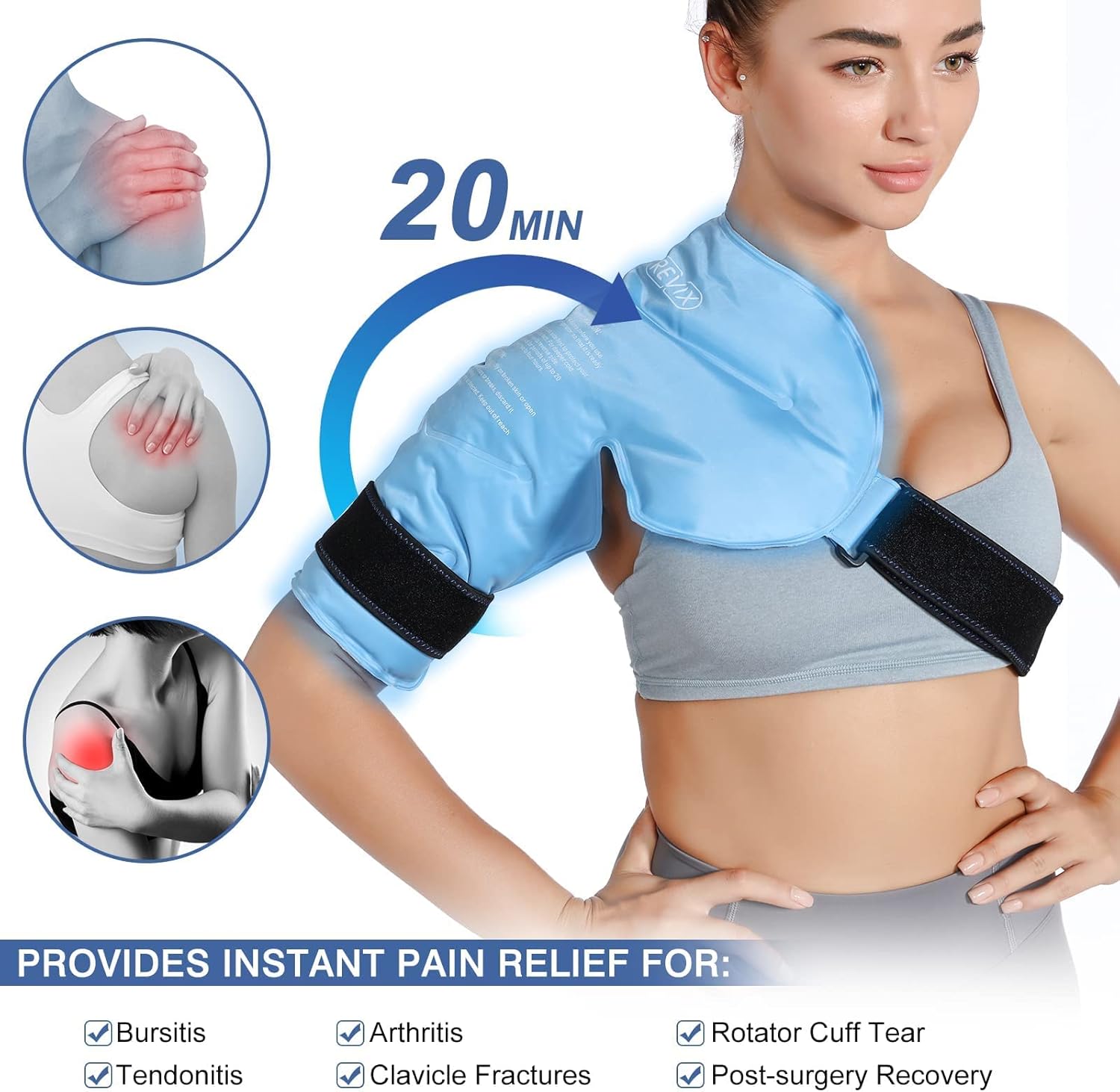 REVIX Ice Pack Set for Knee and Shoulder Pain Relief - Reusable Cold Compress for Injuries - Espot.com.au