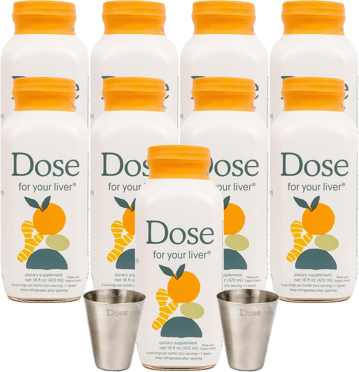 16oz-liver-support-supplement-shot-bundle---9-bottles-2-glasses-non-gmo-vegan-gluten-free-kosher-pareve-1