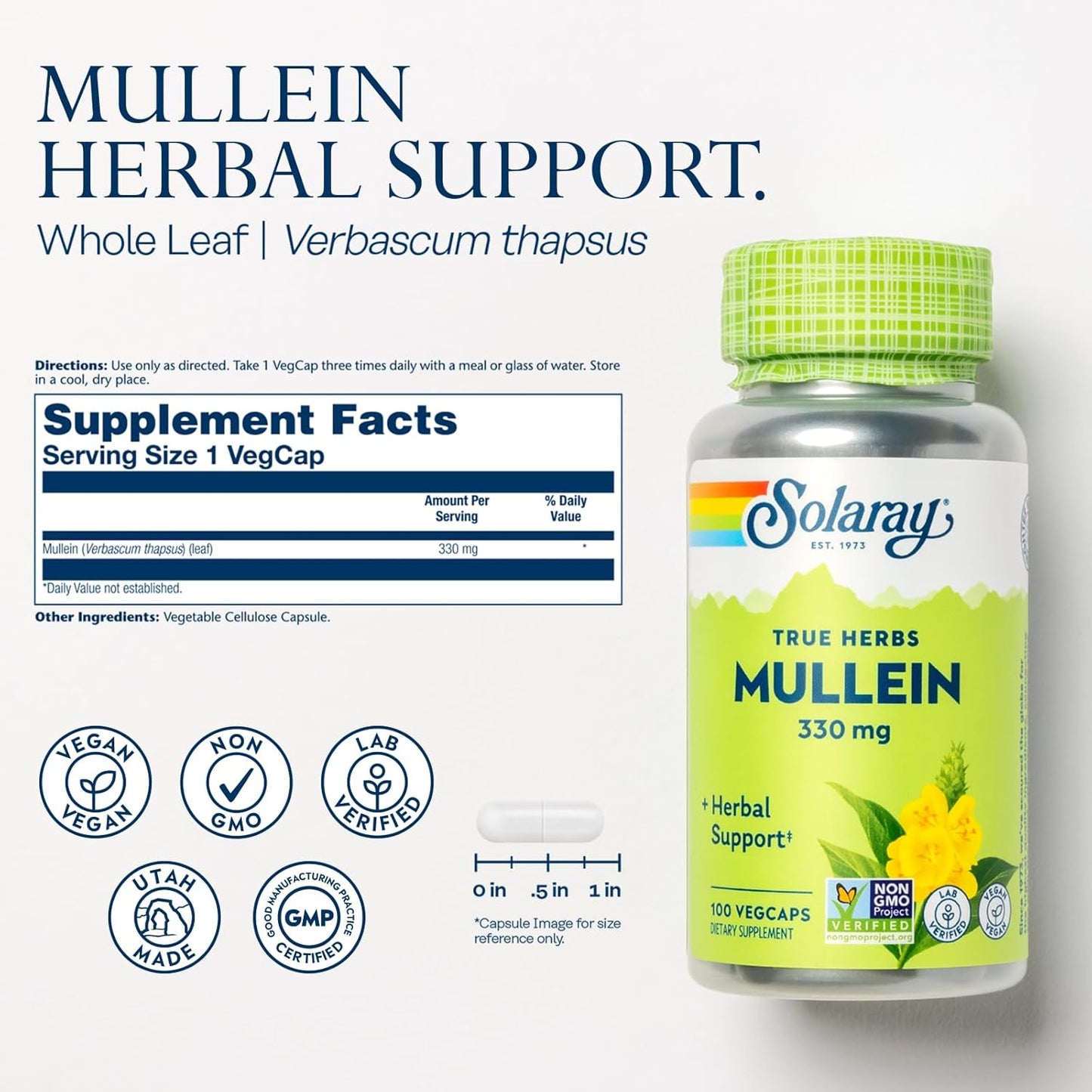 Vitamin C 1000mg with Mullein Leaf Wellness Bundle - Time Release Supplement for Wellness Support - Vegan Capsules with 60-Day Guarantee - 275/100 VegCaps - Espot.com.au
