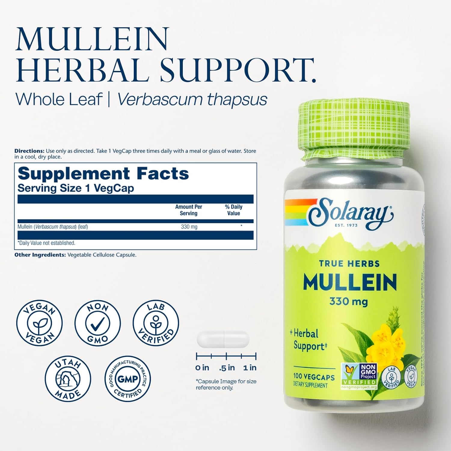 Vitamin C 1000mg with Mullein Leaf Wellness Bundle - Time Release Supplement for Wellness Support - Vegan Capsules with 60-Day Guarantee - 275/100 VegCaps - Espot.com.au