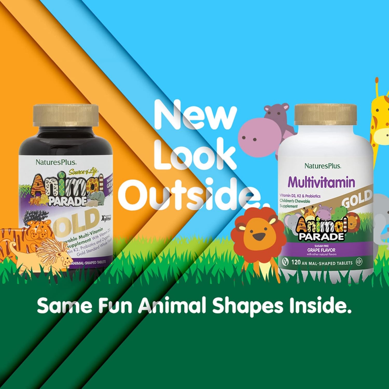 natures-plus-animal-parade-gold-childrens-multivitamin---grape-flavor-chewable-tablets---vegan-gluten-free---120-count-2